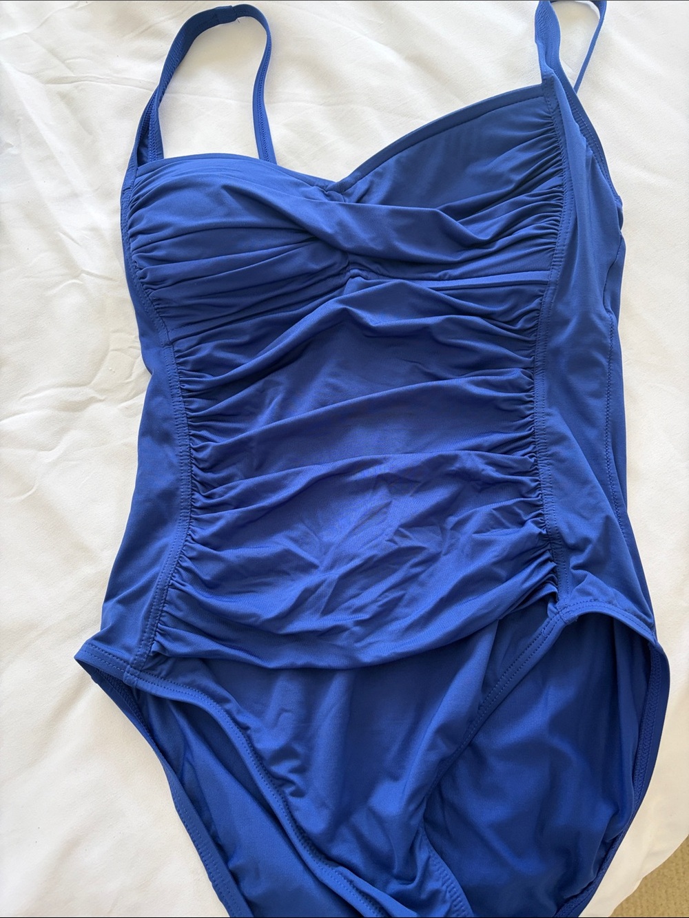 La Blanca Royal Blue Ruched One-Piece Swimsuit